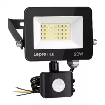 LEPRO PR340013-DW-EU 20W 2000lm 5000K IP65 Reflektor LED z czujnikiem ruchu, biały