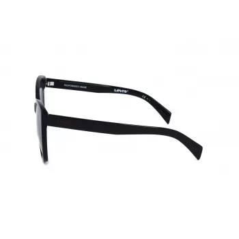 LEVI'S LV-1015-S-807 Damskie okulary przeciwsłoneczne w kształcie kwadratu - czarna oprawka, szare szkła, ochrona UV400