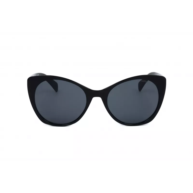 LEVI'S LV-1015-S-807 Damskie okulary przeciwsłoneczne w kształcie kwadratu - czarna oprawka, szare szkła, ochrona UV400