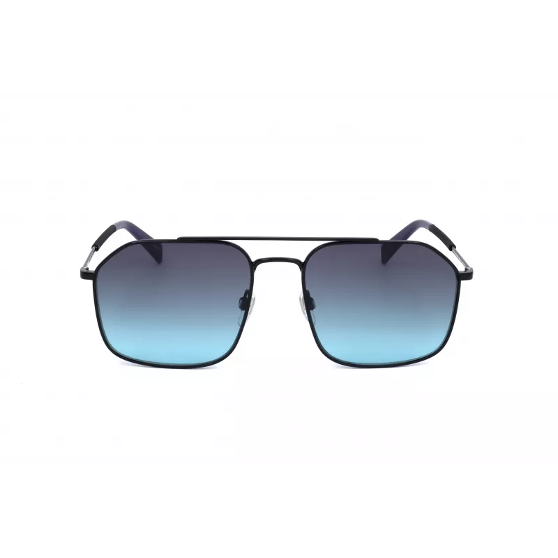 LEVI'S LV-1021-S-807 Okulary przeciwsłoneczne unisex - czarna oprawka acetatowa, szare soczewki poliwęglanowe, 58 mm