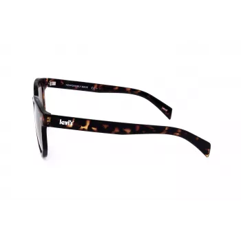 LEVI'S LV-1022-S-086 Unisex Okulary Przeciwsłoneczne Prostokątne - Oprawka Havana, Brązowe Szkła, 51mm