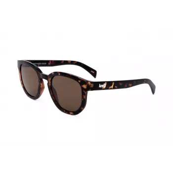 LEVI'S LV-1022-S-086 Unisex Okulary Przeciwsłoneczne Prostokątne - Oprawka Havana, Brązowe Szkła, 51mm