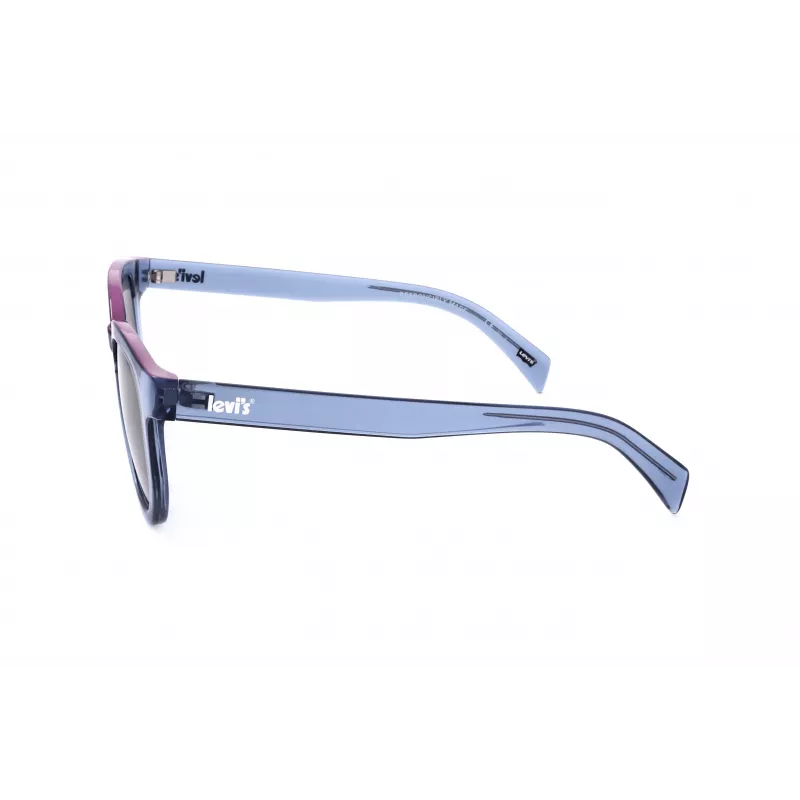 LEVI'S LV-1022-S-PJP Unisex Prostokątne Okulary Przeciwsłoneczne - Oprawka Havana Acetate, Zielone Soczewki Polaryzacyjne, 51mm