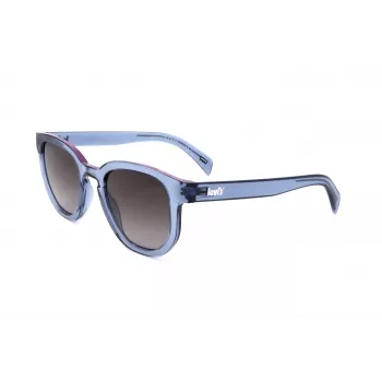 LEVI'S LV-1022-S-PJP Unisex Prostokątne Okulary Przeciwsłoneczne - Oprawka Havana Acetate, Zielone Soczewki Polaryzacyjne, 51mm