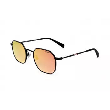 LEVI'S LV-1035-S-003 Okulary przeciwsłoneczne unisex, czarna oprawka, szare szkła, 51/22/140 mm