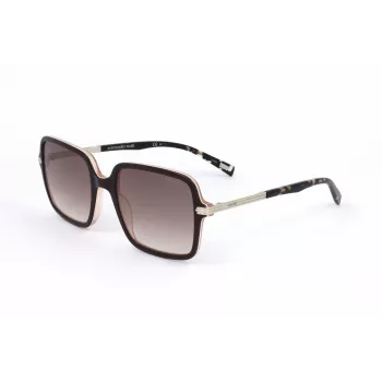LEVI'S LV-5018-S-MS5 Damskie okulary przeciwsłoneczne prostokątne - oprawka acetatowa Havana/Tortoise, brązowe soczewki poliwęglanowe, ochrona UV400, 54/20/145 mm