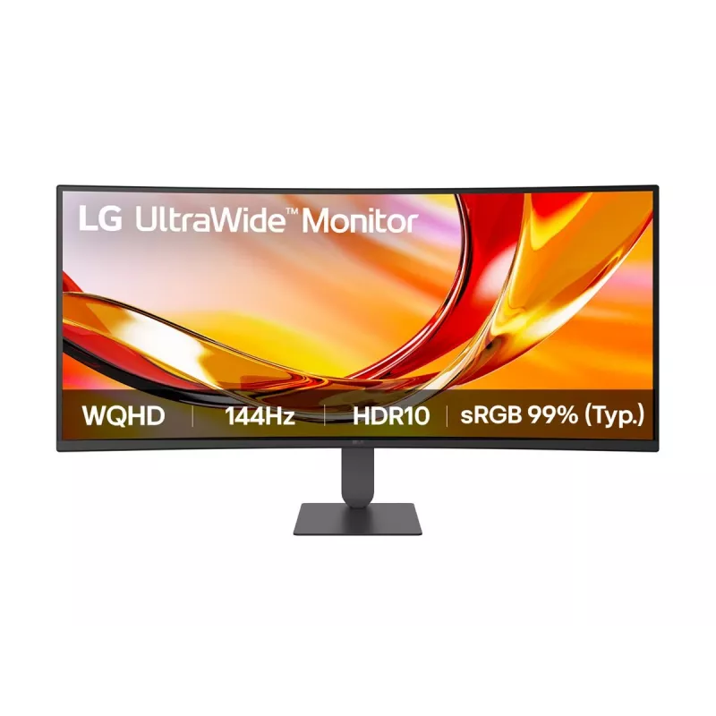 LG 34U620B-B 34 inch UltraWide WQHD VA Curved Gaming Monitor, 3440x1440, 144Hz, 5ms, HDR10, FreeSync Premium, 2x HDMI, DisplayPort, Czarny