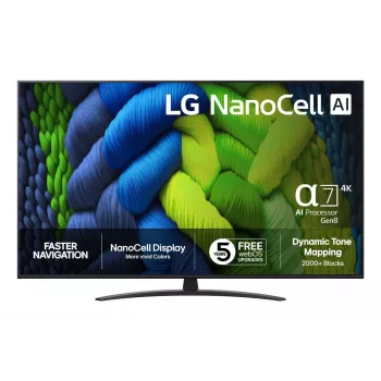 LG 65NANO82A6B 65-calowy 4K NanoCell Smart TV z webOS, HDR10 Pro, α5 Gen5 AI Processor 4K