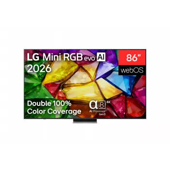 LG 86MRGB87B3B 86-calowy telewizor 4K UHD Smart TV z technologią Mini LED (Mini RGB), webOS 23, procesor AI α7 4K Gen6, czarny