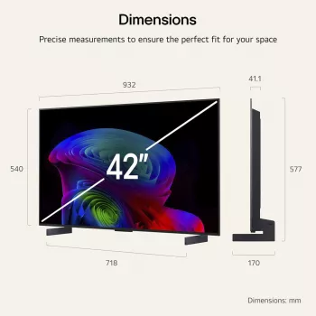 LG Electronics OLED42C6ELB 42-calowy 4K OLED TV, Czarny, 120Hz, Potrójny tuner, webOS Smart TV