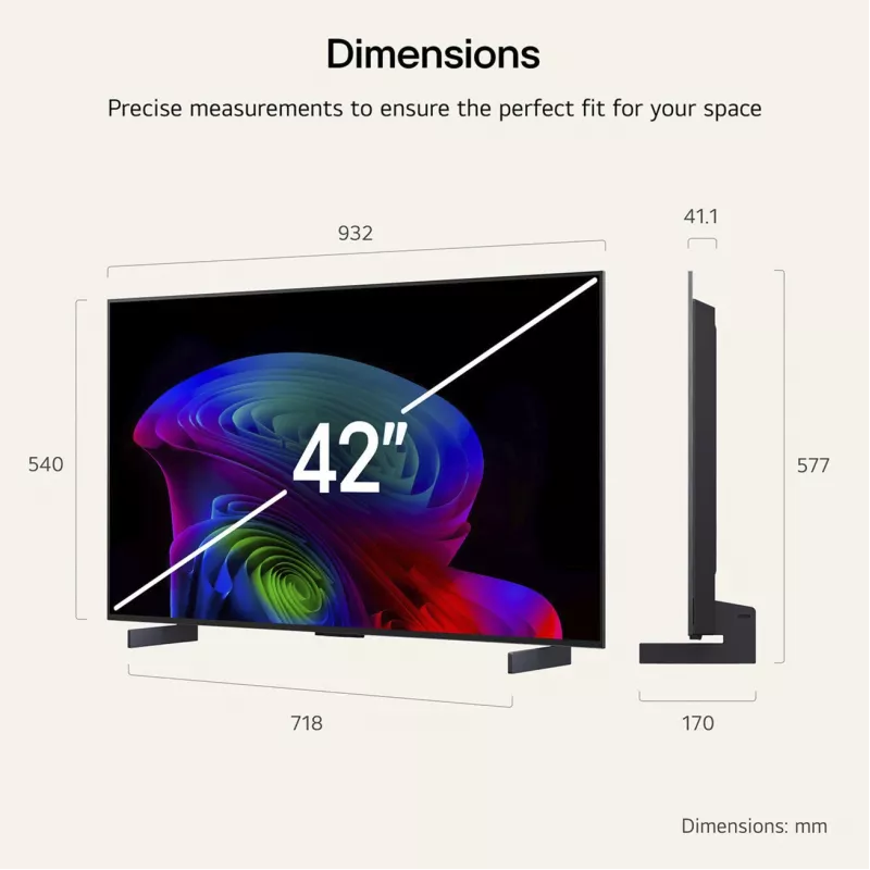 LG Electronics OLED42C6ELB 42-calowy 4K OLED TV, Czarny, 120Hz, Potrójny tuner, webOS Smart TV