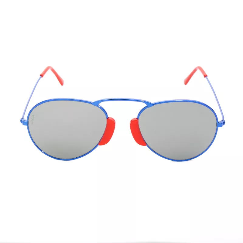 LGR AGADIR-BLUE08 Unisex Okulary Przeciwsłoneczne Oprawka Havana Soczewki Niebieskie 54/20/145 mm