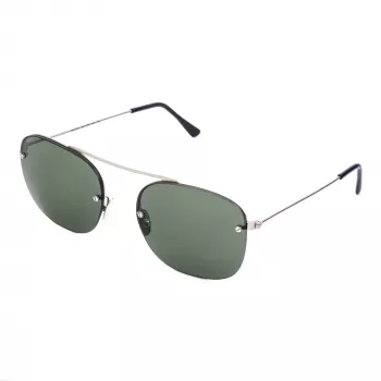 LGR Maasa Sunglasses Black - Rectangular Acetate Frame with Grey Mineral Glass Lenses - 54/18/145 mm