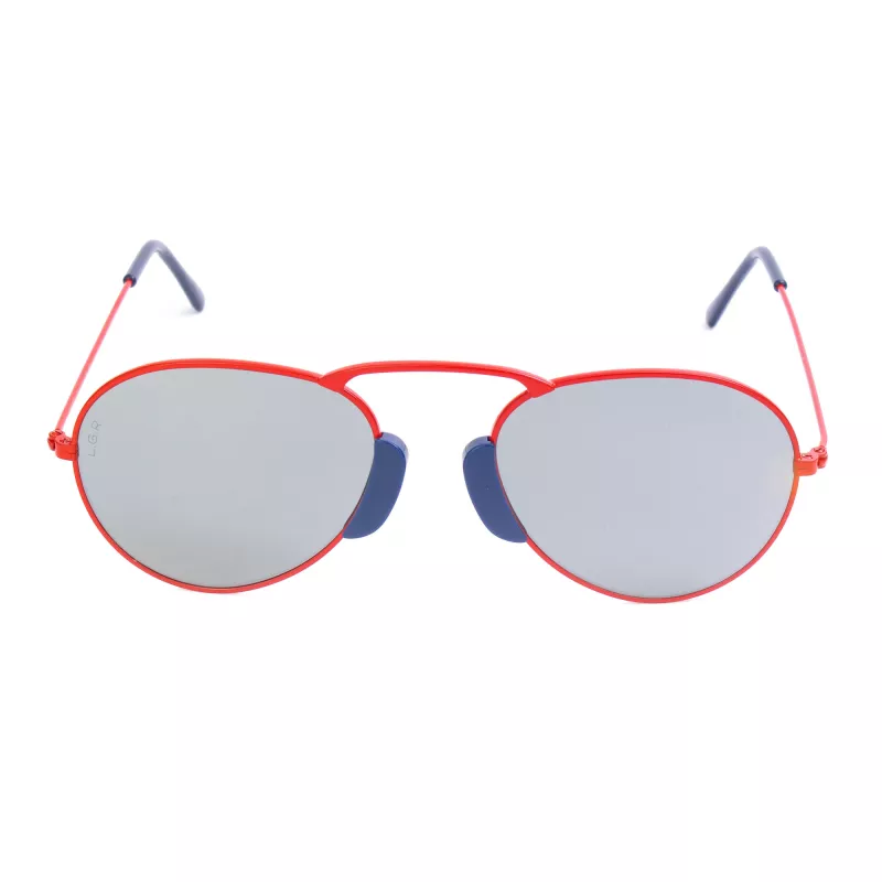LGR Unisex Agadir Okulary Przeciwsłoneczne Czerwone Soczewki Czarna Oprawka 54/20/145 mm