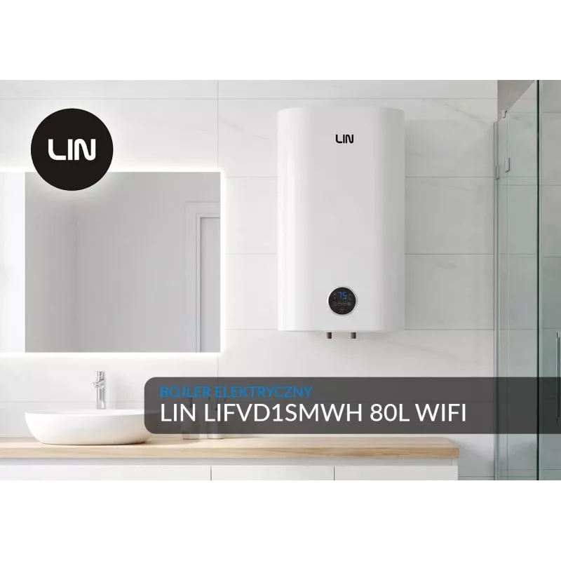 LI- Elektryczny podgrzewacz wody LIN LIFVD1SMWH WI-FI 80L SMART Biały