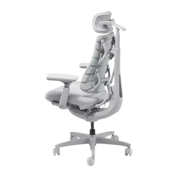 Krzesło biurowe ergonomiczne LiberNovo Omni Dynamic, szare, siatkowe, wysokość siedziska 45 cm, podłokietniki regulowane 3D, udźwig 120 kg