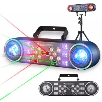 LIGHT4ME MAGIC BAR 4 6-w-1 Wielofunkcyjny pasek oświetleniowy z efektami PAR, Derby, Strobe, Laser, UV i Grating