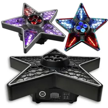 LIGHT4ME STARLIGHT Wielofunkcyjny Oświetlacz z Derby, Stroboskopem, Laserem i UV