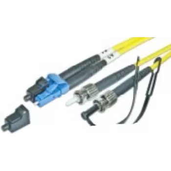 Lightwin 2m LC-ST Duplex OM3 Wielomodowy Komutacyjny Kabel Światłowodowy, LSZH, Czarny/Niebieski (LDP-50 LC-ST 2.0 OM3)