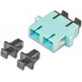 Lightwin LKUP DSC-DSC MM OM3 Duplex SC Złącze Światłowodowe, Ceramiczna Tuleja, Metalowa Obudowa, Aqua, Montaż Panelowy