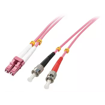 LINDY 15m kabel światłowodowy LC do ST OM4 wielomodowy duplex, LSZH, fioletowy 46355