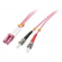 LINDY 15m kabel światłowodowy LC do ST OM4 wielomodowy duplex, LSZH, fioletowy 46355