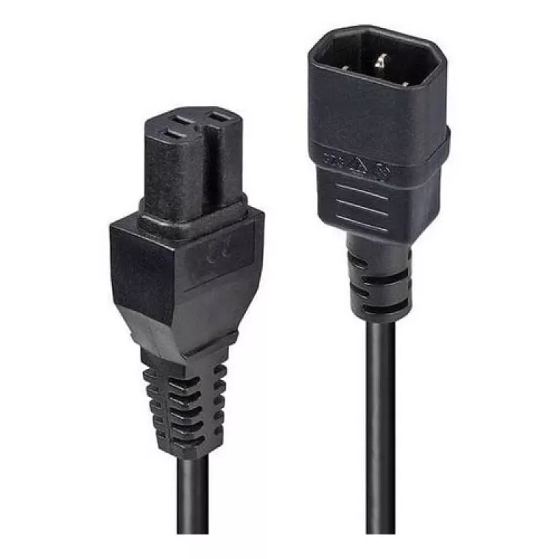 LINDY 5m C14 do C15 Power Cable – IEC C14 męski do IEC C15 żeński, 250V 10A, czarny