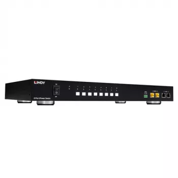 LINDY 8 Port IPower Switch (32623) – Przełączana i mierzona lista zasilająca PDU z 8x gniazdami IEC C13, 10A, montaż do szafy 1U