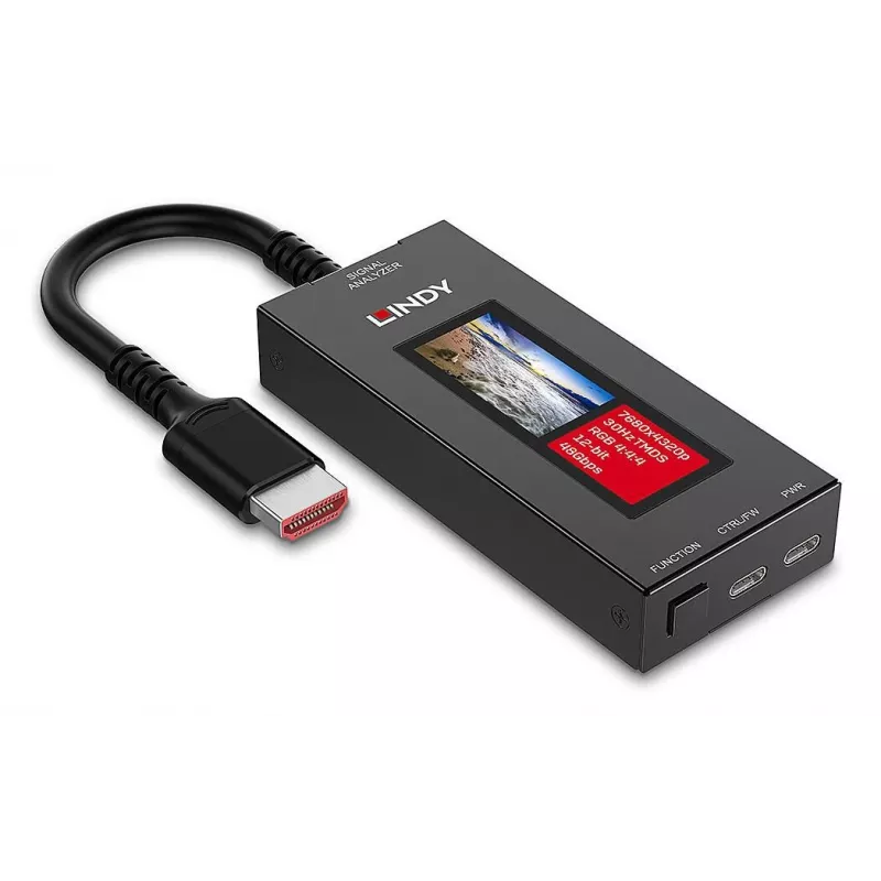 LINDY HDMI 8K60 Signal Analyzer with OLED Display for HDMI 2.1 8K Video
