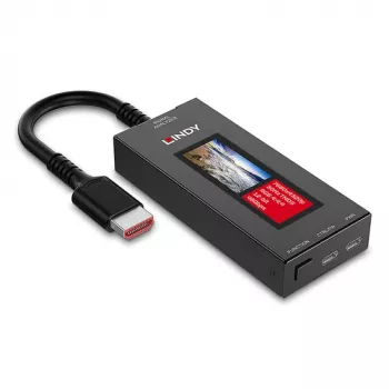 LINDY HDMI 8K60 Signal Analyzer with OLED Display for HDMI 2.1 8K Video