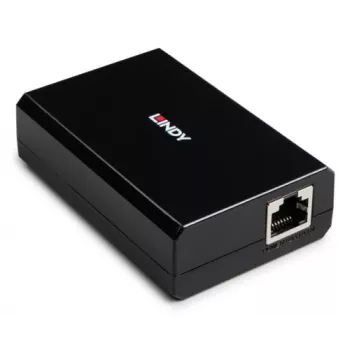 LINDY konwerter rozdzielacz PoE na USB Type-C, 15W Power Delivery, Gigabit Ethernet, dane USB 2.0, czarny 73474