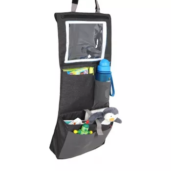 LittleLife Car Seat Organiser L16080 - Trwały poliester z 8 kieszeniami i uchwytem na tablet
