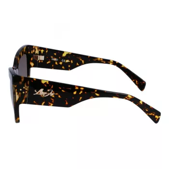 Okulary przeciwsłoneczne LIU JO LJ785S dla kobiet, oprawka Havana acetat, kwadratowa, soczewki brązowe gradientowe 61mm