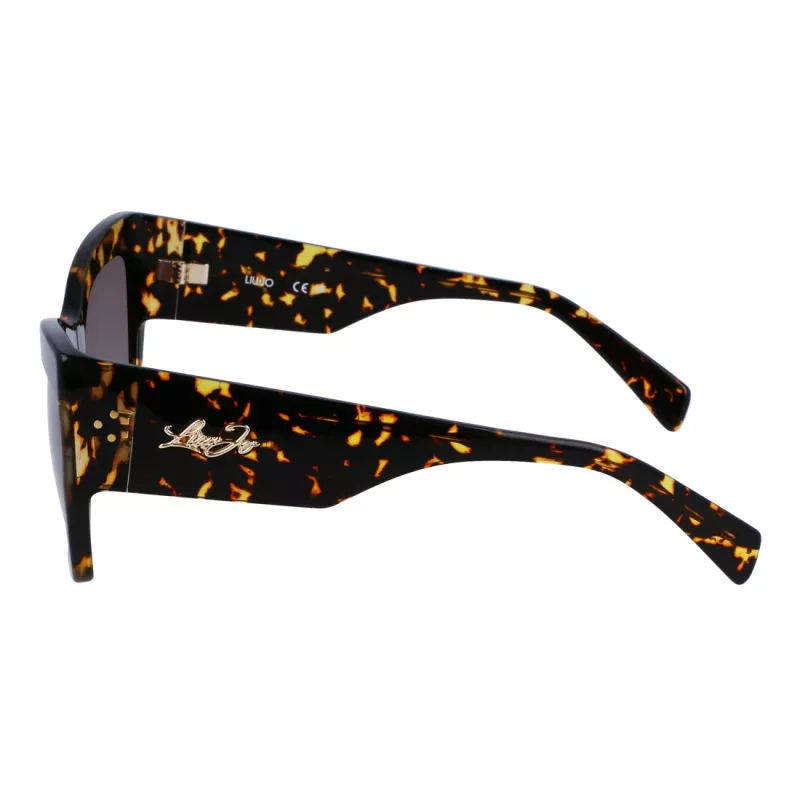 Okulary przeciwsłoneczne LIU JO LJ785S dla kobiet, oprawka Havana acetat, kwadratowa, soczewki brązowe gradientowe 61mm