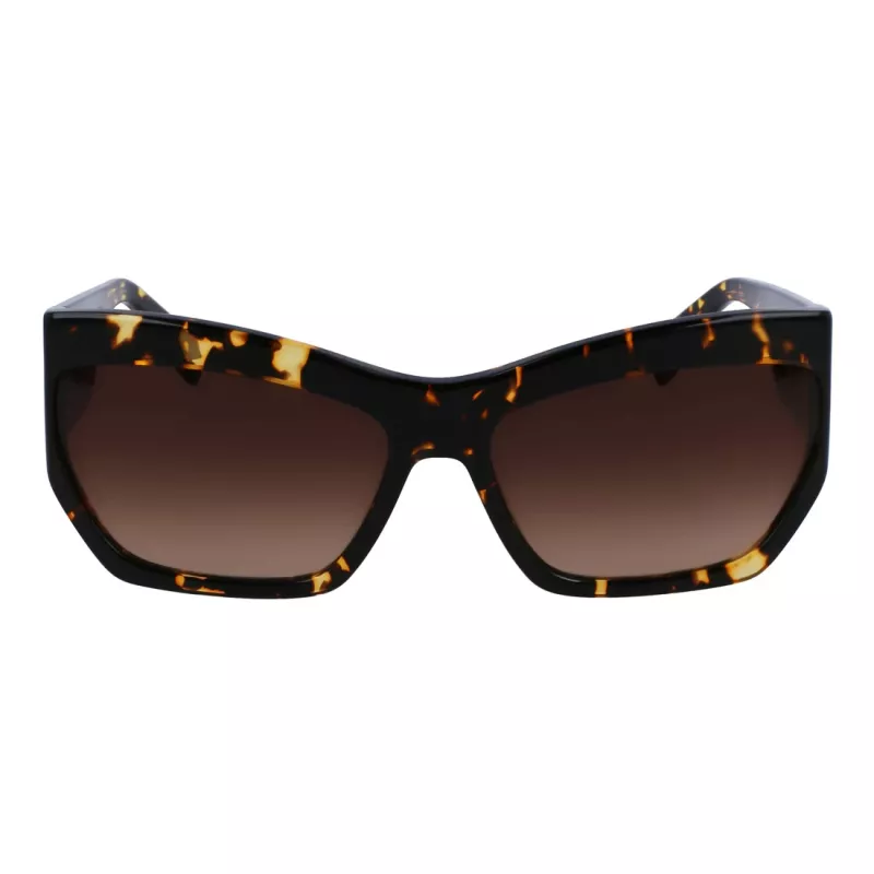 Okulary przeciwsłoneczne LIU JO LJ785S dla kobiet, oprawka Havana acetat, kwadratowa, soczewki brązowe gradientowe 61mm