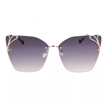 Okulary przeciwsłoneczne LIU JO damskie aviator LJ150S6213714 złota oprawka brązowe gradientowe szkła 62mm
