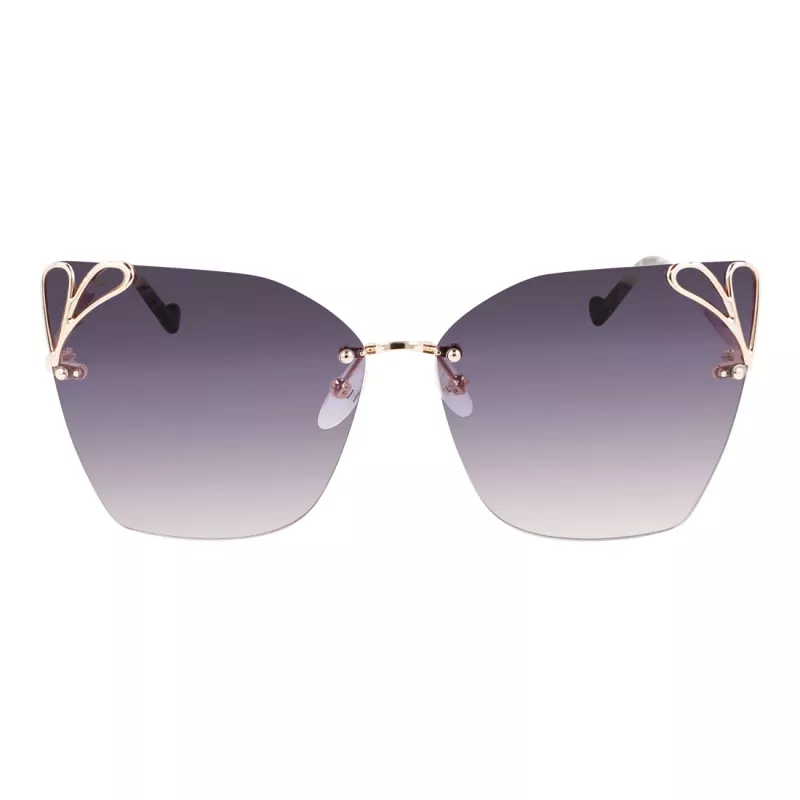 Okulary przeciwsłoneczne LIU JO damskie aviator LJ150S6213714 złota oprawka brązowe gradientowe szkła 62mm