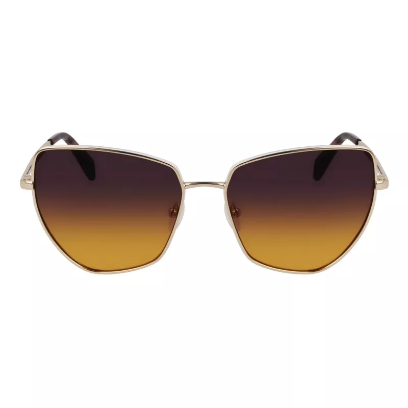 LIU JO Damskie okulary przeciwsłoneczne Butterfly LJ159S5816716 - Oprawka z acetatu w kolorze Havana Brown z brązowymi gradientowymi soczewkami poliwęglanowymi, szerokość soczewki 58 mm, 100% ochrona UV400