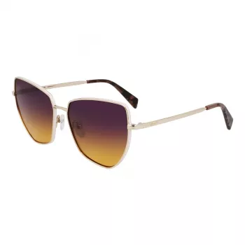 LIU JO Damskie okulary przeciwsłoneczne Butterfly LJ159S5816716 - Oprawka z acetatu w kolorze Havana Brown z brązowymi gradientowymi soczewkami poliwęglanowymi, szerokość soczewki 58 mm, 100% ochrona UV400