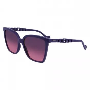 LIU JO Damskie okulary przeciwsłoneczne kocie oko LJ773S-500 - Czarna oprawka acetatowa z szarymi gradientowymi soczewkami - 57mm