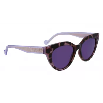 Okulary przeciwsłoneczne LIU JO damskie LJ782S-516 Cat Eye - Pink Havana, Brown Gradient, 53mm