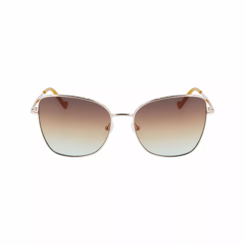 Okulary przeciwsłoneczne LIU JO damskie 46591-717 Havana Acetate Square Frame Brown Gradient Lens 55/17/140 mm