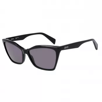 Okulary przeciwsłoneczne LIU JO damskie LJ796S-001 Oprawka motyl/kocie oko z acetatu, szare soczewki 58mm