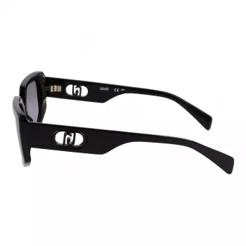 Okulary przeciwsłoneczne LIU JO damskie LJ801S5515001 Czarny/Szary Motylkowate Oversize