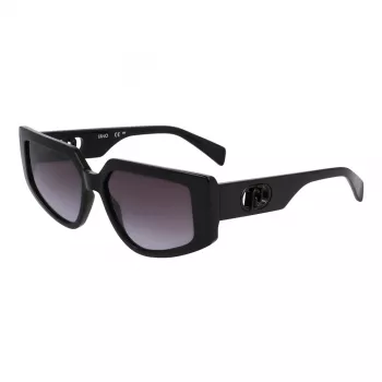 Okulary przeciwsłoneczne LIU JO damskie LJ801S5515001 Czarny/Szary Motylkowate Oversize