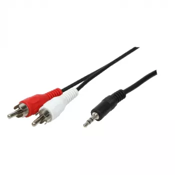 LogiLink 3.5mm Stereo Jack do 2x RCA Męski Kabel Audio 1.5m Czarny