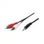 LogiLink 3.5mm Stereo Jack do 2x RCA Męski Kabel Audio 1.5m Czarny
