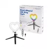 LOGILINK AA0155 LED Ring Fill Light z uchwytem w kształcie serca i statywem, 20,5 cm, 10 poziomów jasności, 3000K-6000K, USB-A