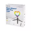 LOGILINK AA0155 LED Ring Fill Light z uchwytem w kształcie serca i statywem, 20,5 cm, 10 poziomów jasności, 3000K-6000K, USB-A