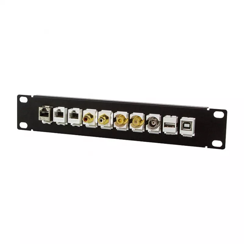 LogiLink ACT108 10-portowy panel krosowy keystone, szafa rack 10 cali, 1U, czarny